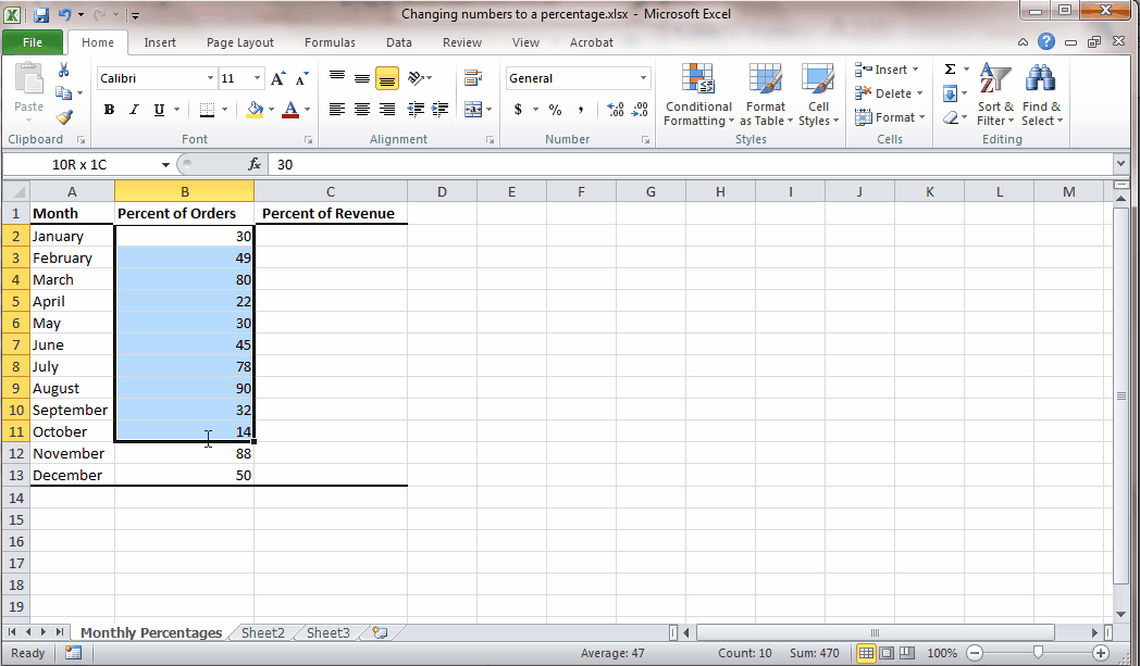 Points To Percentage Conversion Chart